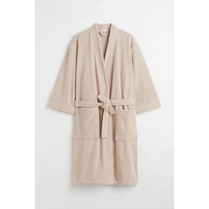 Comfortable Terry Cloth Bathrobe with Shawl Collar and Tie Belt product image
