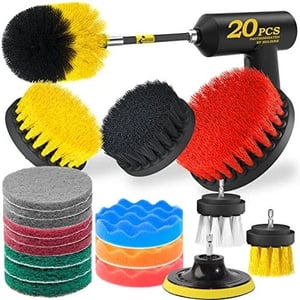 5 Pack Drill Brush Attachments Set Power Scrubber Cleaning Brush Bathroom  Scrub Brushes Corners Cleaning Brush kit with Extend Long Attachment for