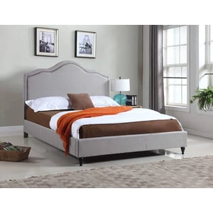 Stylish Curved Platform Bed Frame Queen, Light Grey product image