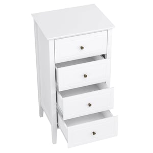 Modern White 4-Drawer Dresser and Nightstand Set for Bedroom and Living Room Storage product image