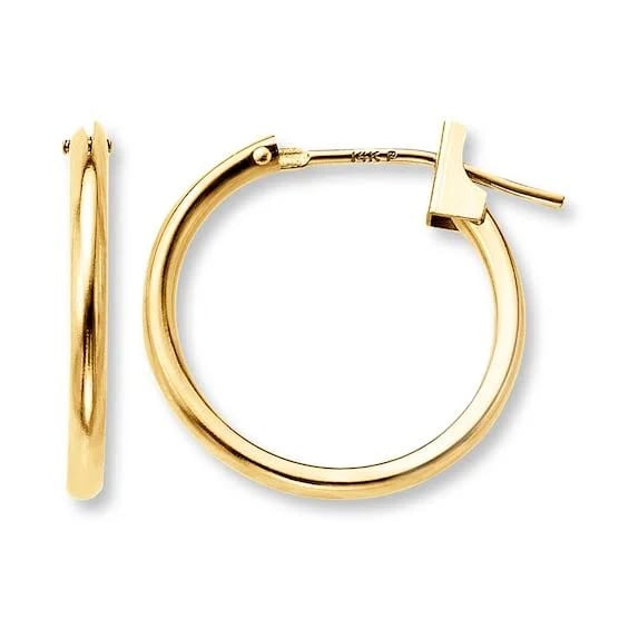 Classic 14K Yellow Gold Hoop Earrings (15mm) product image