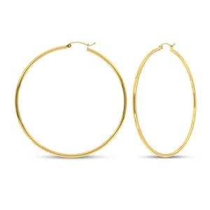 Stylish 14K Gold Tube Hoop Earrings product image