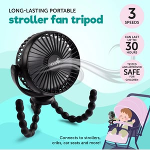 Ultra-Quiet, Portable Stroller Fan with Rechargeable Battery product image