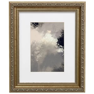 Antique-Inspired 12x12 Wood Picture Frame with Scalloped Edges and Embossed Scrollwork product image