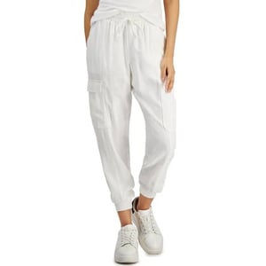 Women's White Utility Jogger Pants with Cargo Pockets product image
