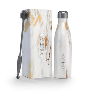 Stainless Steel Double-Wall Insulated Water Bottle with Cleaning Brush product image