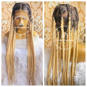 Medium Knotless Braids Wig with Beads - 30 inches product image