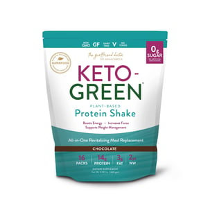 Keto Green Protein Shake - Chocolate Ketogenic Lactose-Free Formula for Detoxification and Digestive Health product image