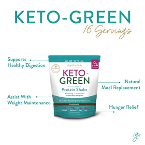 Keto Green Protein Shake - Chocolate Ketogenic Lactose-Free Formula for Detoxification and Digestive Health product image