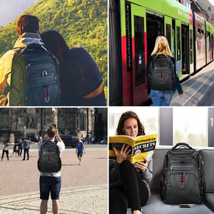 Large Capacity Water-Resistant Laptop Backpack with USB Port product image