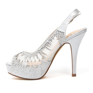 Stunning Rhinestone Embellished Platform Sandals for Women in Silver product image