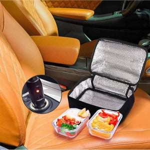 Portable Electric Heated Car Plug Heating Lunch Box Travel Food Warmer  Container(Blue,Car Paragraph)
