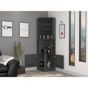 Stylish Corner Bar Cabinet with Ample Storage and Display Space product image
