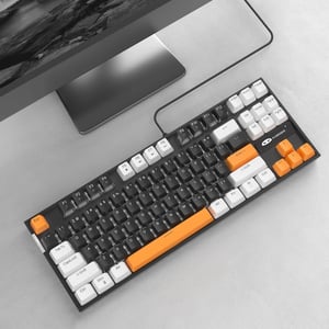 Sleek 75% Mechanical Gaming Keyboard with Brown Switches and White LED Backlighting product image