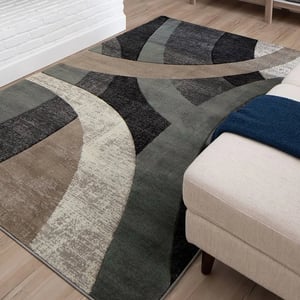 Contemporary 5x7 Wave Design Area Rug for Living Room product image