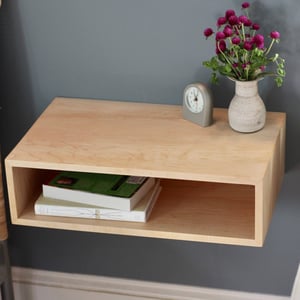 Handcrafted Maple Floating Nightstand with Drawer product image
