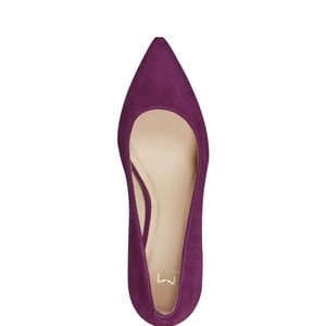 Dark Purple Block Heel Pumps with Classic Pointy Toe product image