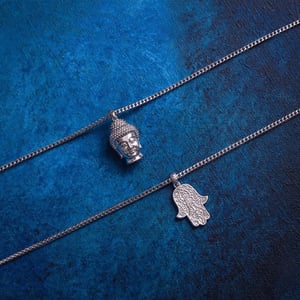 Elegant 18K White Gold Buddha Pendant Necklace product image