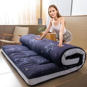 Queen Padded Japanese Floor Futon Mattress with Printed Design product image
