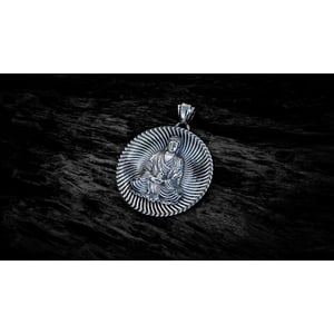 Silver Medicine Buddha Pendant Necklace for Enlightenment and Wisdom product image