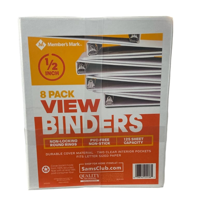 White Round-Ring View Binders (8 Pack) product image