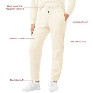 Comfortable Women's White Fleece Jogger Pants product image