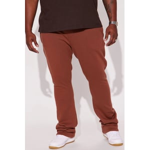 Chocolate Brown Skinny Stacked Flare Sweatpants for Men by Fashion Nova product image
