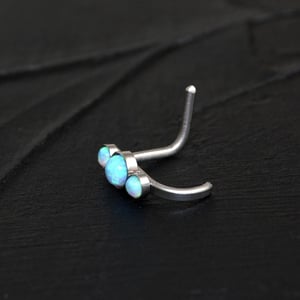 Elegant Opal Nose Ring in Surgical Steel (18G) for Piercing Enthusiasts product image