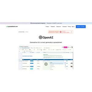 OpenAI in Spreadsheet company image