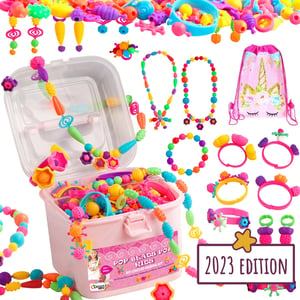 Unleash Your Child's Creativity with Orian Pop Beads Jewelry Making Kit - 550+ Piece Set for Girls Ages 3 and Up product image