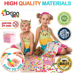 Unleash Your Child's Creativity with Orian Pop Beads Jewelry Making Kit - 550+ Piece Set for Girls Ages 3 and Up product image