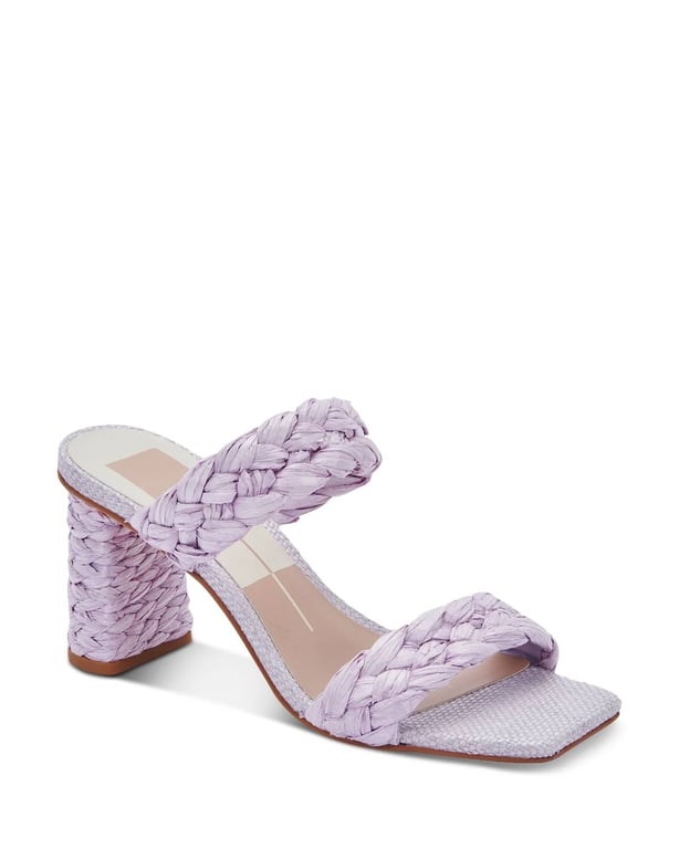 Braided Block Heel Sandals in Lilac Size 8.5 product image