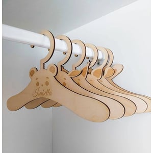 Personalized Wooden Baby Clothes Hanger for Nursery Decor and Organization product image