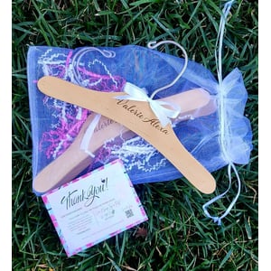 Personalized Engraved Baby Hanger with Satin Ribbon product image
