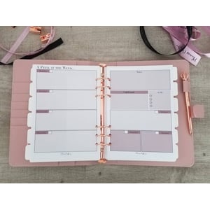 A5 Refillable PU Leather Binder with Undated Planner Pages and Organizational Pockets product image