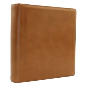 Premium Leather 3-Ring Binder with Quick Access Pockets and Slot for Business Cards product image