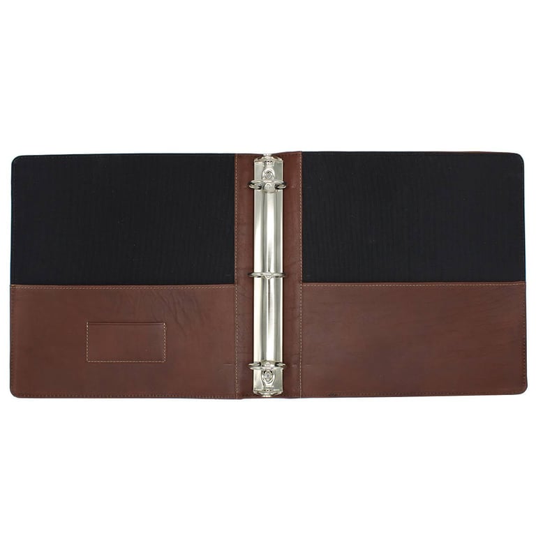 Leather 3-Ring Binder for Files, Tan product image