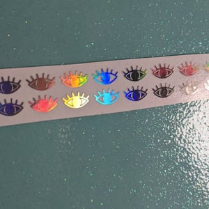 Rainbow Holo Evil Eye Vinyl Nail Decals for Gel Nails and Embedding Technique product image