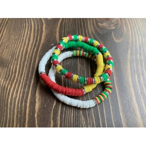 Colorful Polymer Clay Beaded Bracelets (6mm) product image