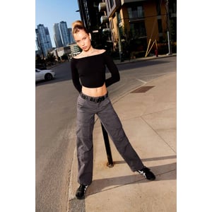 Relaxed Fit Grey Cargo Pants with Side Flap Pockets product image