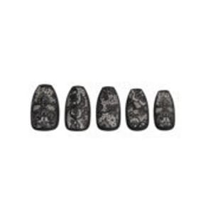 Reusable Soft Matte Black Lace Press-On Nails for Long-Lasting, Stylish Manicure product image