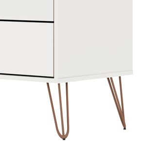 Modern White Dresser and Nightstand Set with Cutout Handles product image