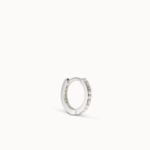 14K Gold Huggie Hoop Earrings with CZ Inlay product image