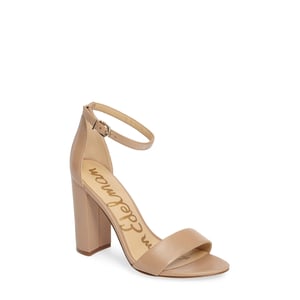 Sam Edelman Women's Yaro Ankle Strap Block Heel Sandals in Classic Nude Leather product image