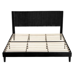 Plush Velvet Wingback Bed for a Luxurious and Comfortable Sleep product image