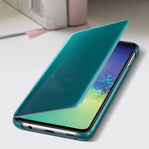 Samsung Galaxy S10e Clear View Stand Cover Case - Green product image