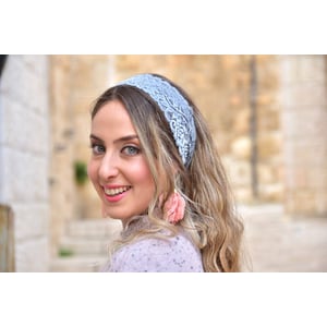 Elegant Grey Lace Bandana Headband for Hair Loss product image