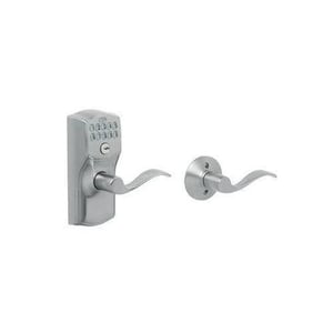 Schlage Keypad Entry Door Lock with Auto-Lock and Illuminated Keypad - Satin Chrome Accent Lever product image