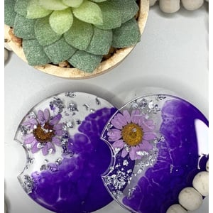 Custom Resin Car Coasters Set of 2 - Protect Your Cup Holders in Style! product image