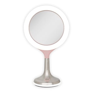 Elegant 360° LED Lighted Makeup Mirror with Magnification and Touch Controls product image